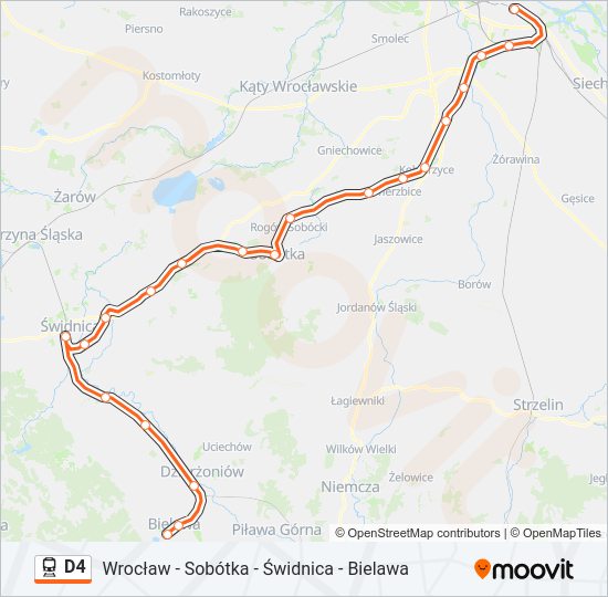 Поезд D4: карта маршрута