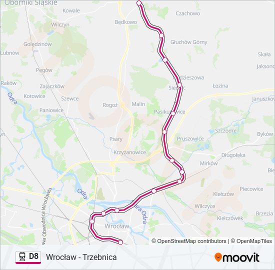 Поезд D8: карта маршрута