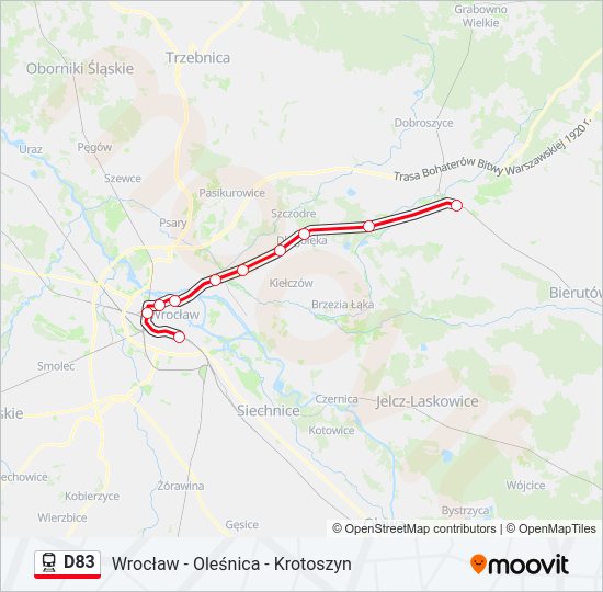 Поезд D83: карта маршрута