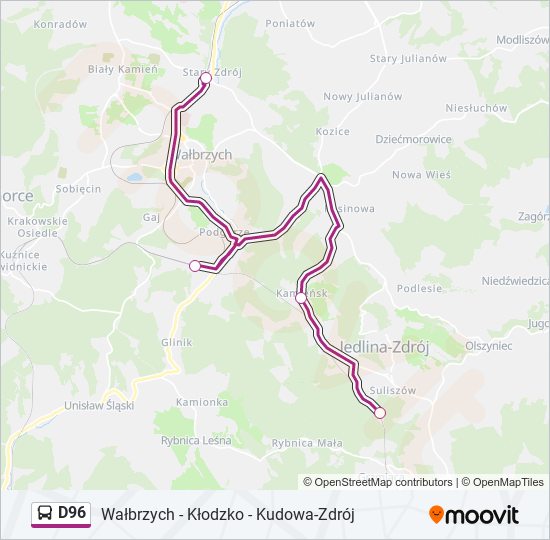 D96 bus Line Map