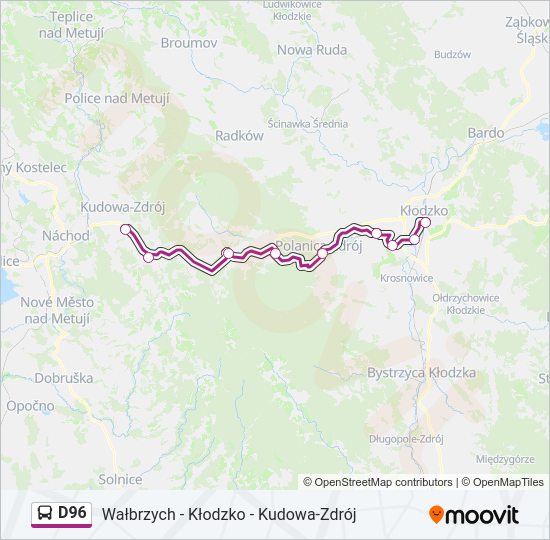 D96 bus Line Map