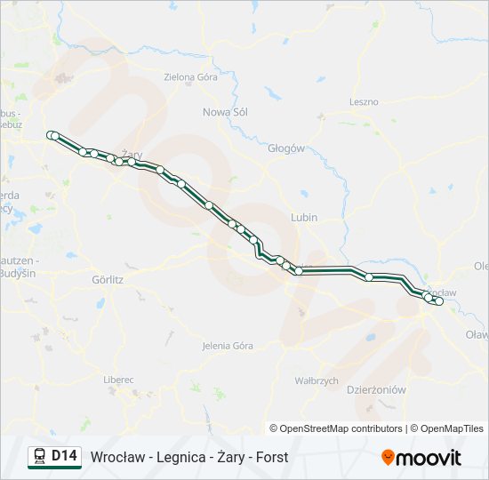 D14 train Line Map