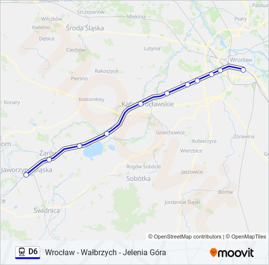 Поезд D6: карта маршрута