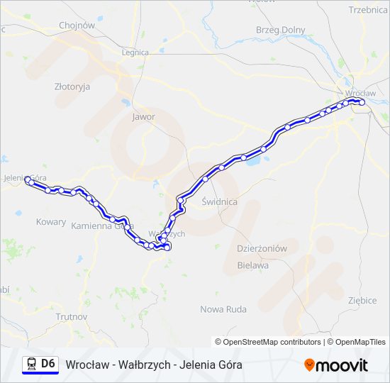 Поезд D6: карта маршрута