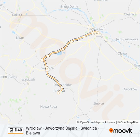 Поезд D40: карта маршрута