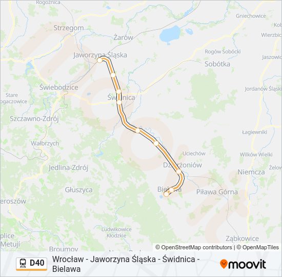 Поезд D40: карта маршрута