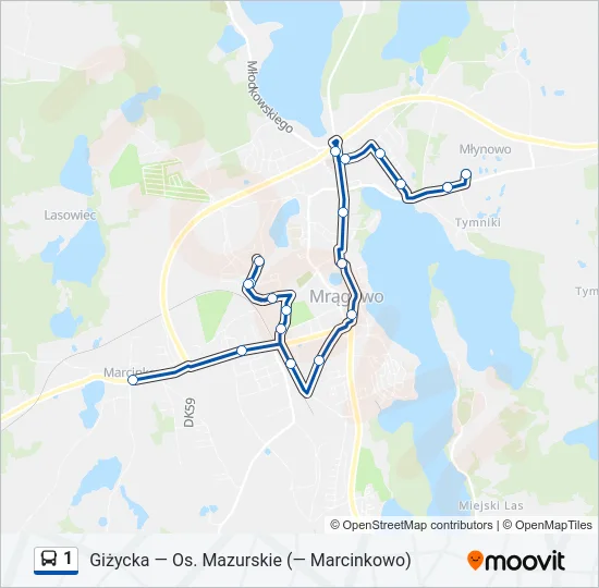 1 Bus Line Map