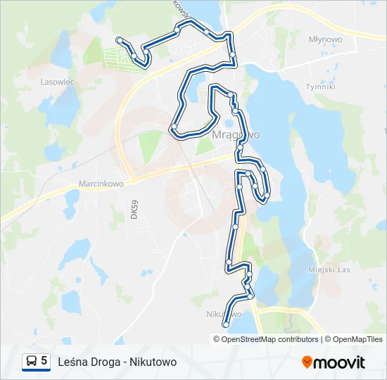 5 Bus Line Map