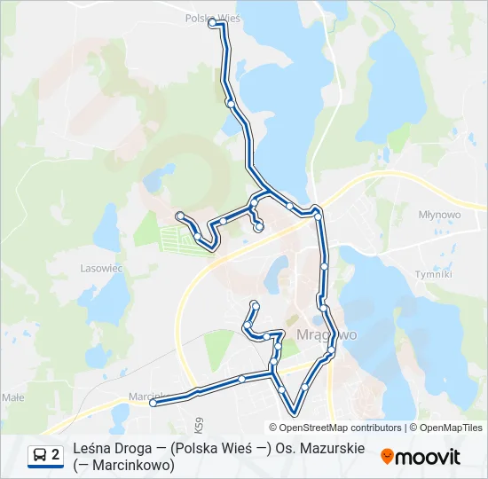2 Bus Line Map