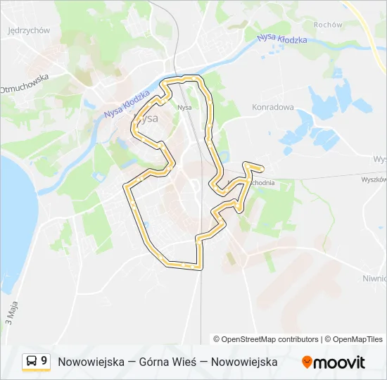 Автобус 9: карта маршрута