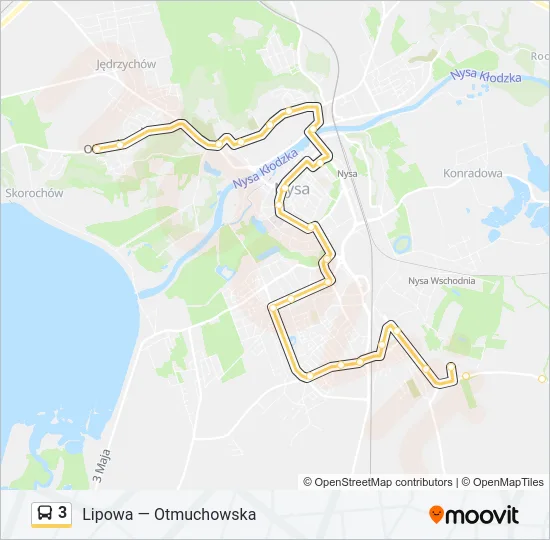 Автобус 3: карта маршрута
