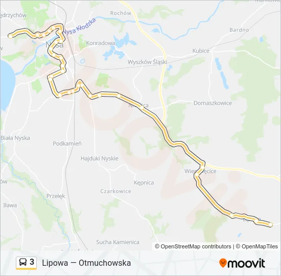 Автобус 3: карта маршрута