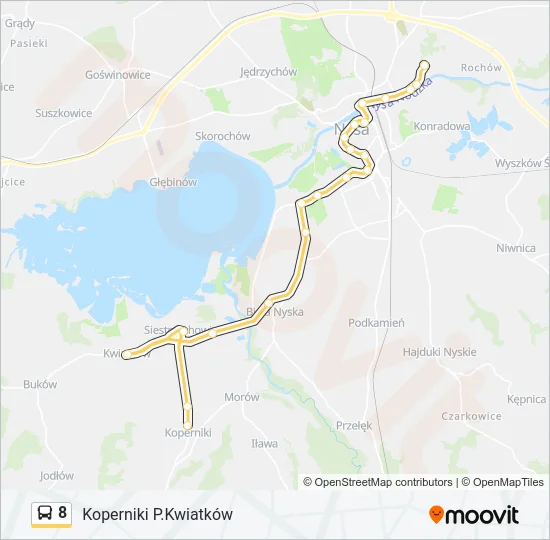 Автобус 8: карта маршрута