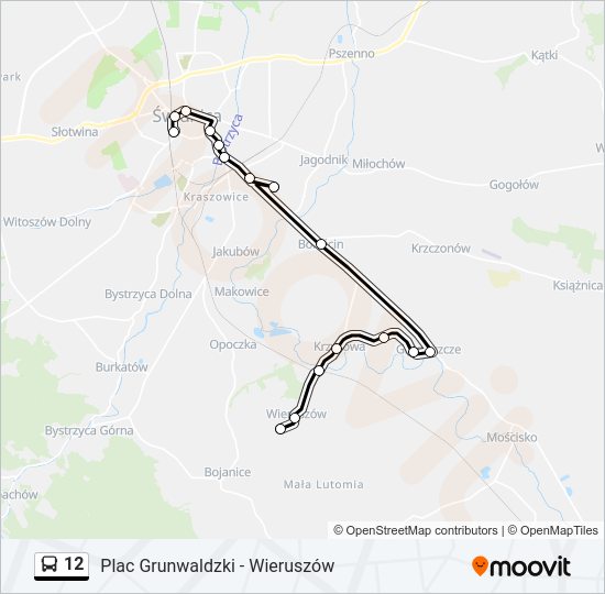 Автобус 12: карта маршрута