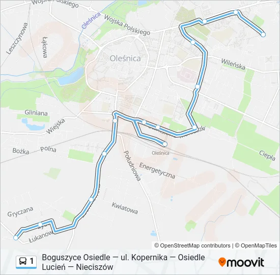 Автобус 1: карта маршрута