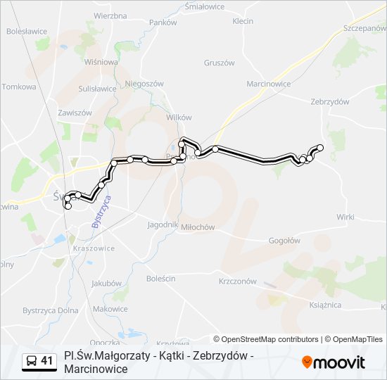 41 bus Line Map