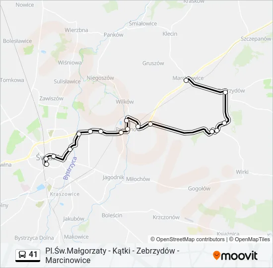 Автобус 41: карта маршрута