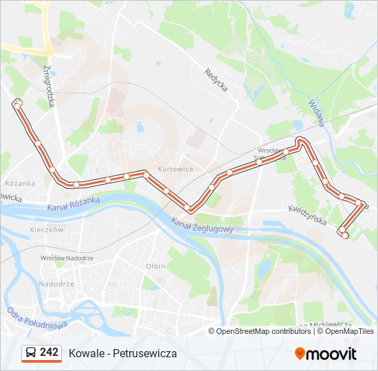 242 bus Line Map