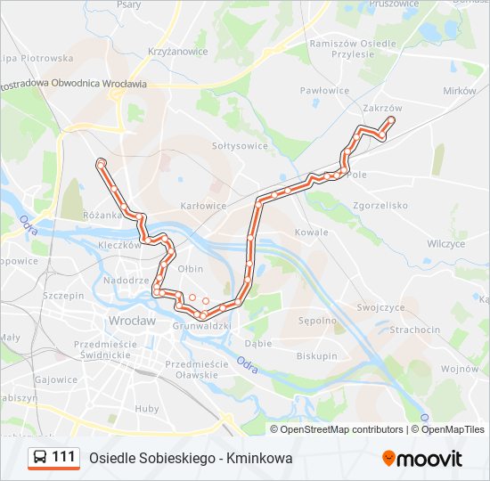 111 bus Line Map