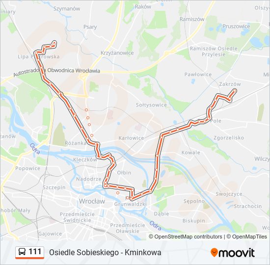 111 bus Line Map