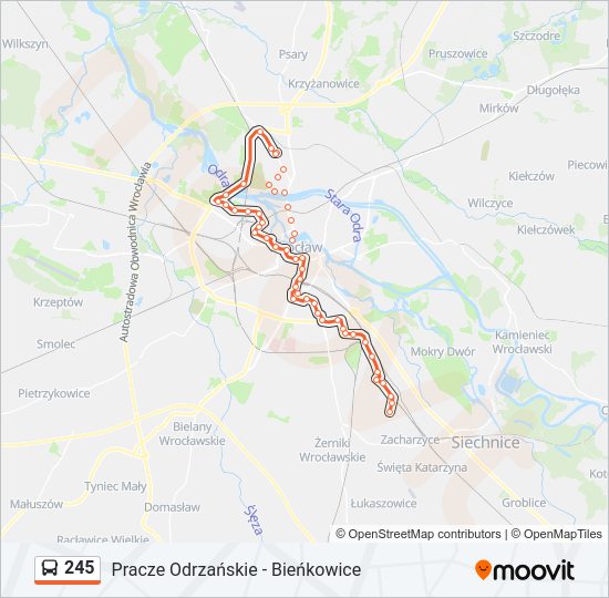 245 bus Line Map