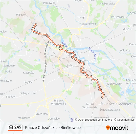 Автобус 245: карта маршрута