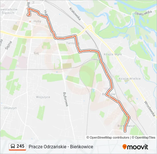 Автобус 245: карта маршрута
