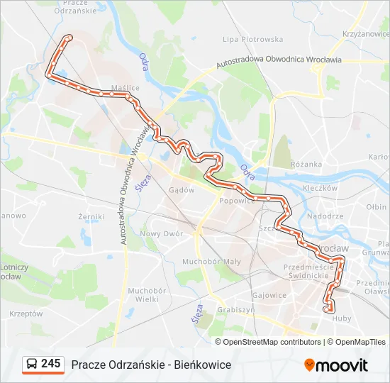 Автобус 245: карта маршрута