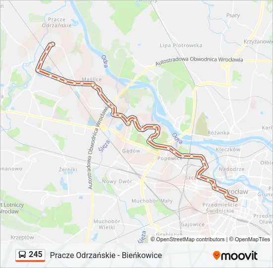 Автобус 245: карта маршрута