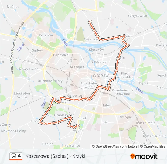 Автобус A: карта маршрута