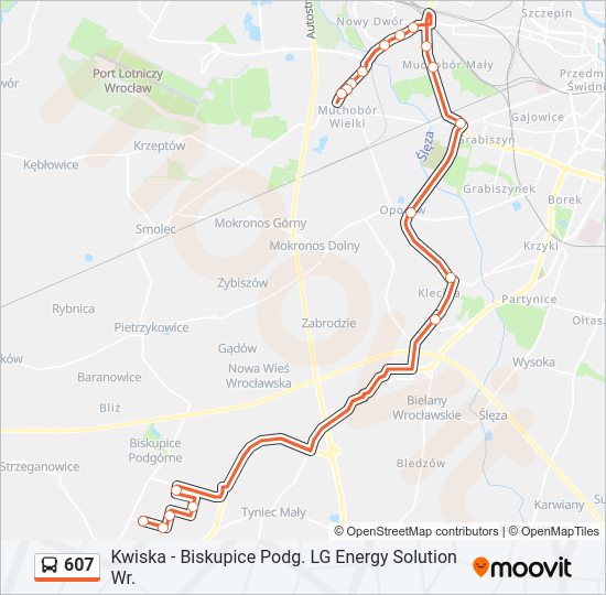 607 bus Line Map