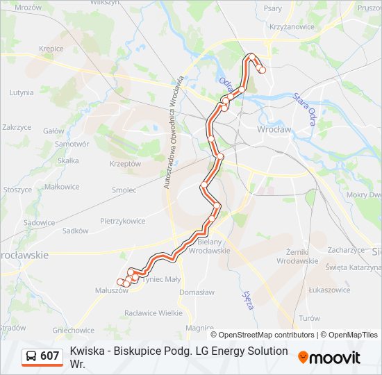 607 bus Line Map