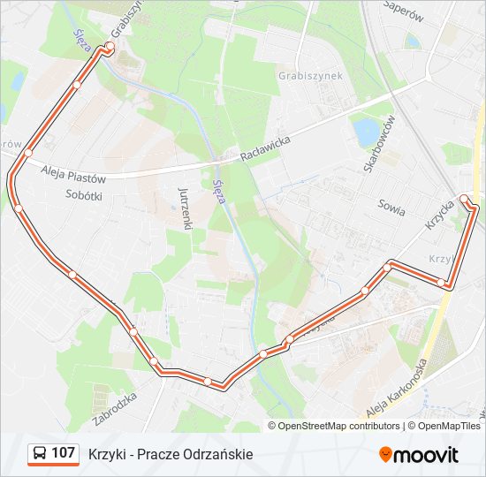 107 bus Line Map