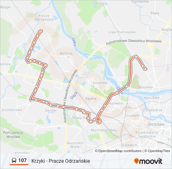 107 bus Line Map