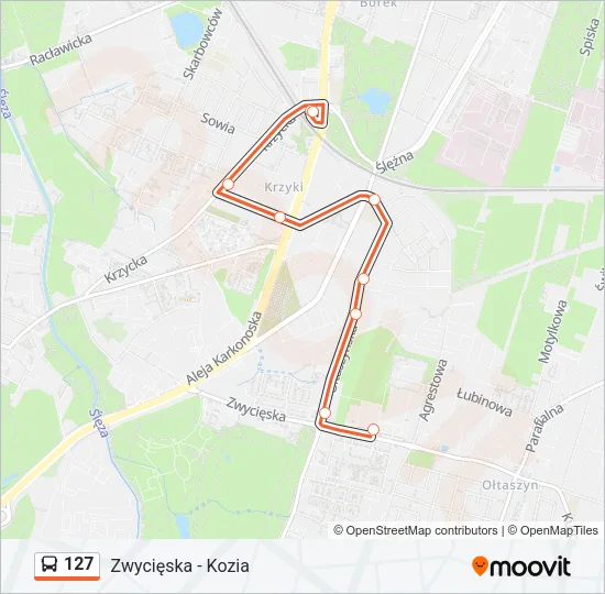 Автобус 127: карта маршрута