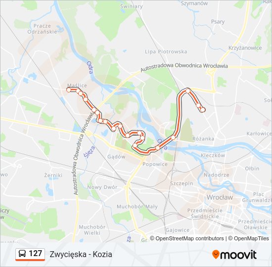 127 bus Line Map