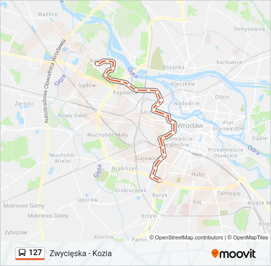 Автобус 127: карта маршрута