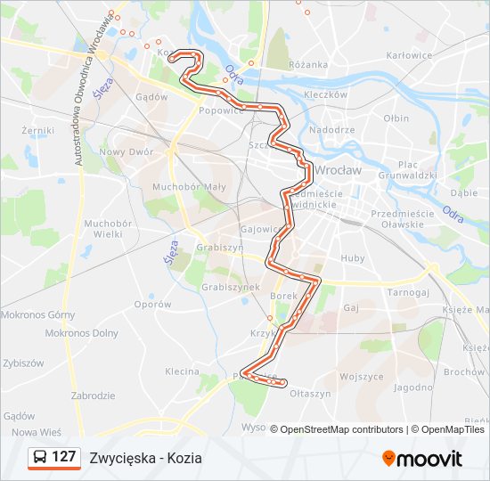 127 bus Line Map