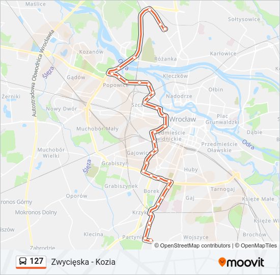 127 bus Line Map