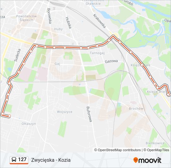 Автобус 127: карта маршрута