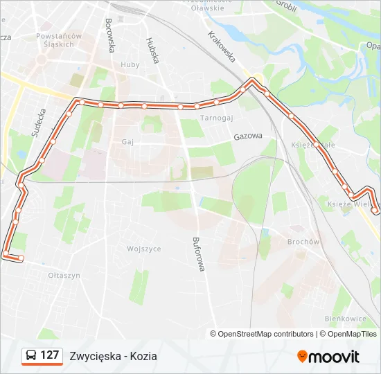 127 Bus Line Map