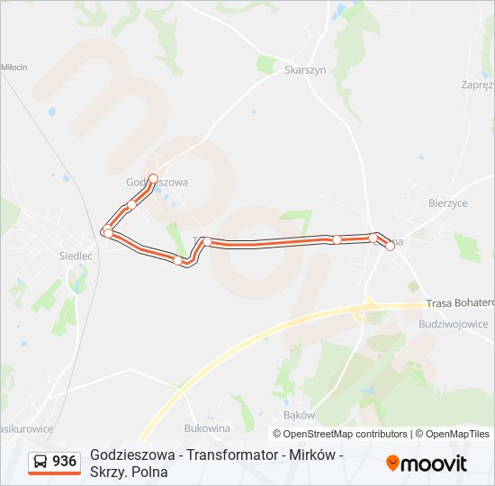 936 bus Line Map