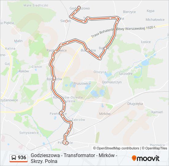 936 bus Line Map