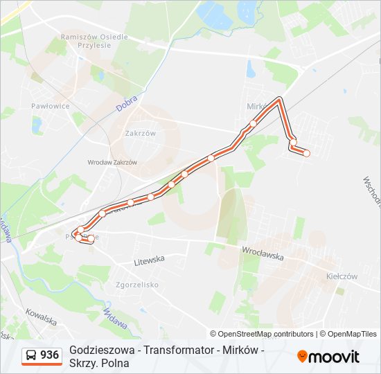 936 bus Line Map