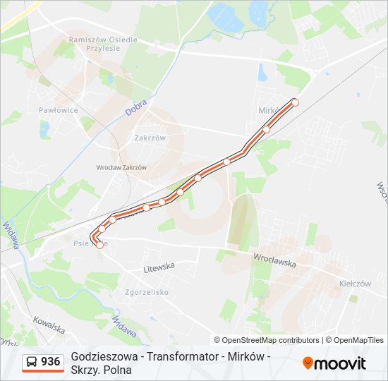 936 bus Line Map