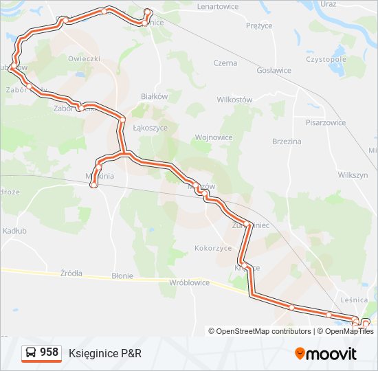 958 bus Line Map