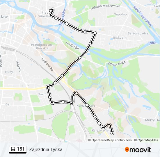 151 bus Line Map