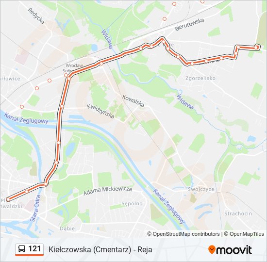 121 bus Line Map