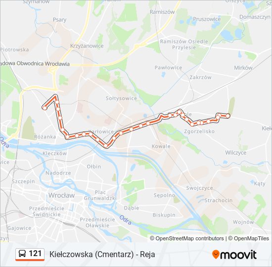 121 bus Line Map