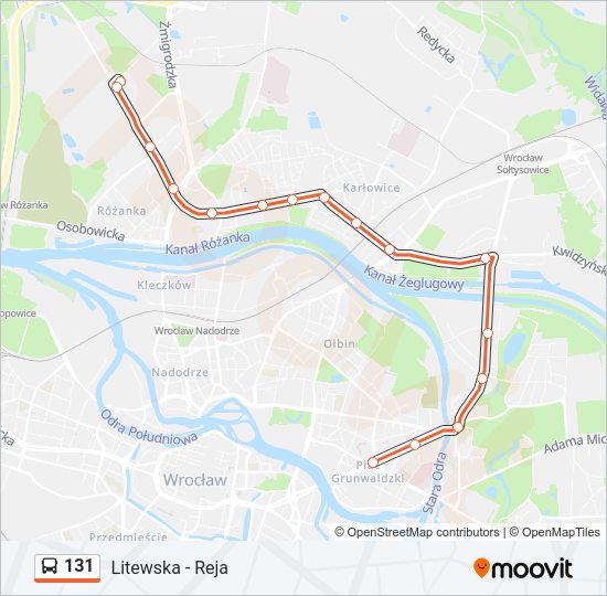 131 bus Line Map